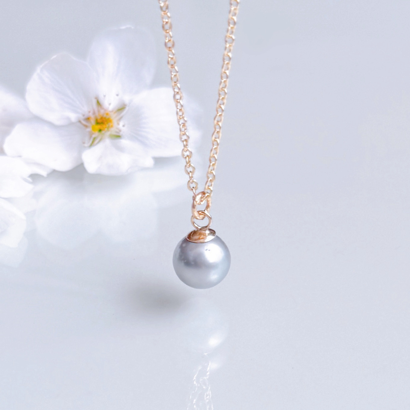 【大人気パール新作】希少 ペールブルー 水色 淡水パール ネックレス 誕生日 ギフト プレゼント 母の日 14kgf