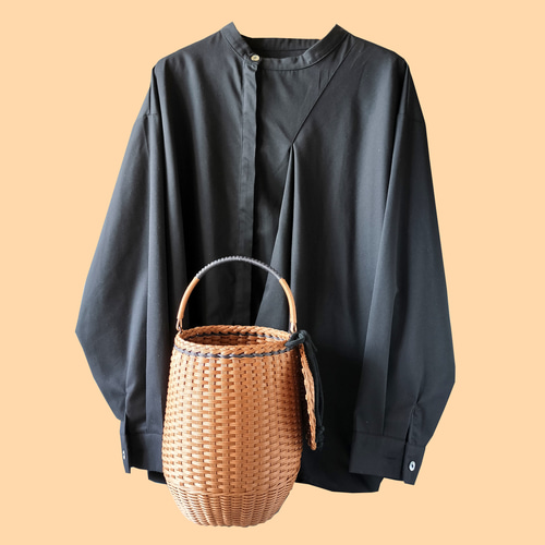 エバゴス　どんぐり　大きいサイズ　黒　ショルダー　どんぐりカゴバッグ　かご ebagos ミニどんぐり オイルショルダー BLACK エバゴス | マドリガル