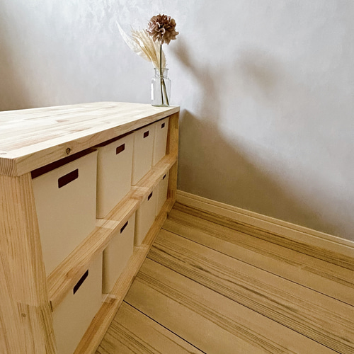 ひのき　収納棚　ラック　チェスト　無垢材家具　棚　檜　桧 ひのき 桧 檜 収納 棚 シェルフ ボックス付 片付け 本棚 組立