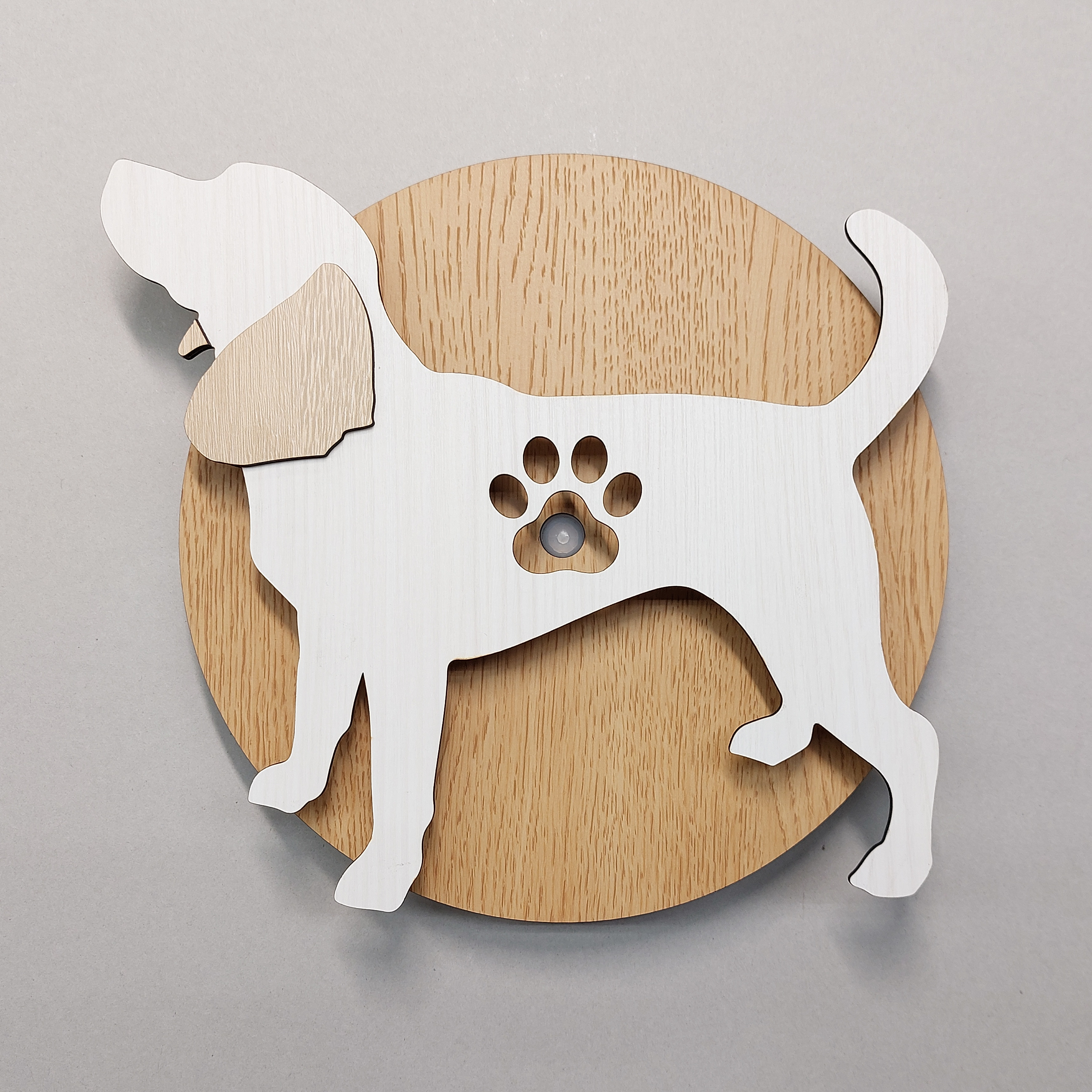 【人感センサー・ウォールライト】名入れ・文字入れ　はみ出しワンちゃん　ビーグル