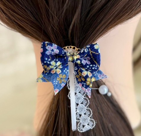 桜ふぶき星型イエローヘアゴム ポニーフック変更可能。 ゆうパケット】 ポニーフック ヘアフック ヘアカフス ヘアゴム