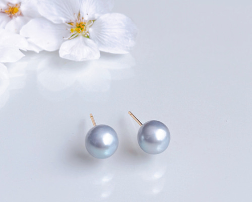FuMi 未使用 K14WG製 淡水ブルーベビーパール リングピアス FuMi 未使用 K14WG製 淡水ブルーベビーパール リングピアス FuMi