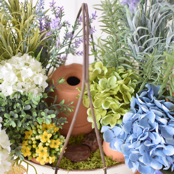 【送料無料！】紫陽花いっぱい♪ハーブとラベンダーの寄せ植えガーデン＊ 4枚目の画像