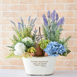 【送料無料！】紫陽花いっぱい♪ハーブとラベンダーの寄せ植えガーデン＊ 2枚目の画像