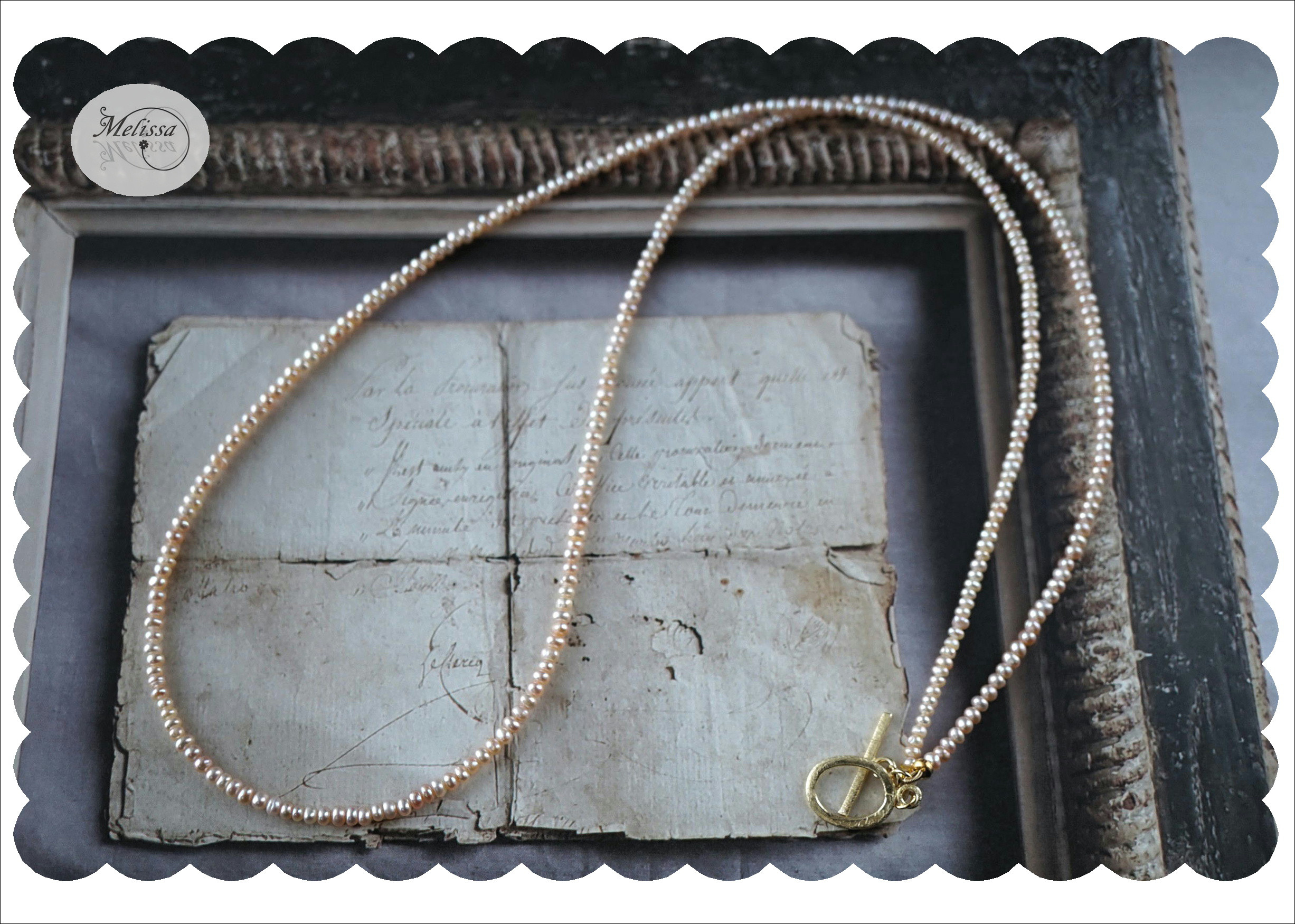 淡水パールの82cmロングネックレス //ｵﾚﾝｼﾞ