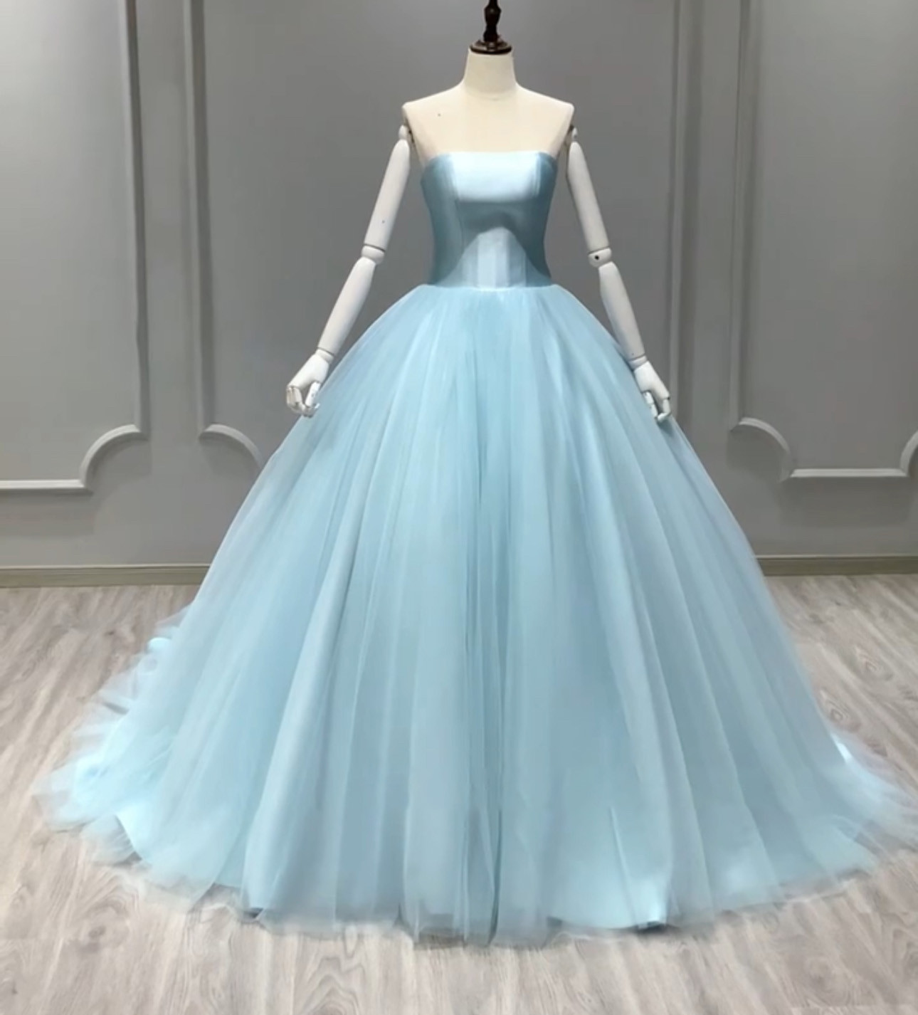 激売れ人気商品　水色　カラー変更可能　サテンチュール　可愛い　サイズオーダー可能　フレアスカート　ロケーション撮影前撮り