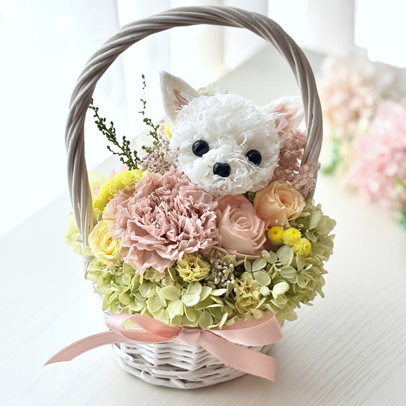 優しいお花のうちの子アレンジ【受注制作】プリザーブドフラワー