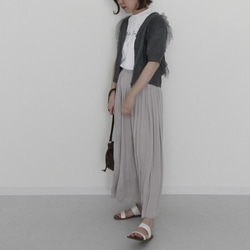 【全３色】大人可愛いが手に入る♪ チュールフリル半袖ニットカーディガン 25105 7枚目の画像
