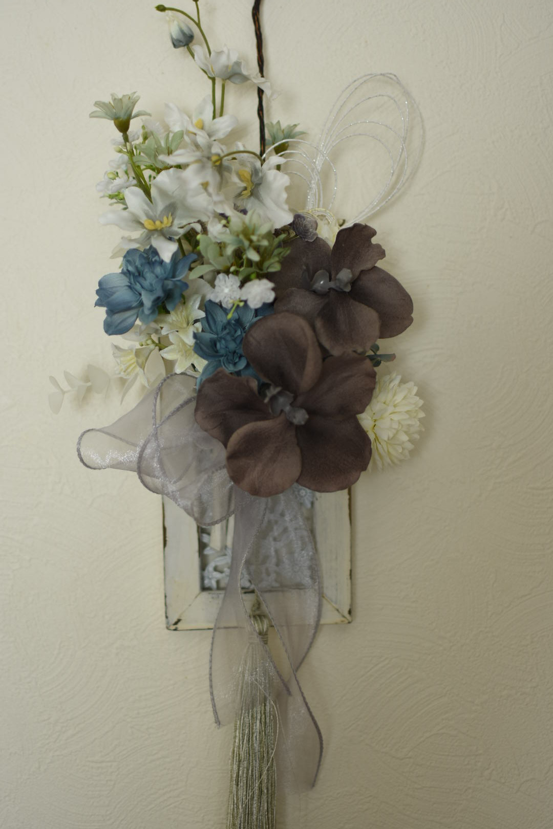 【母の日ギフトに♪】和室にも洋室にも合う胡蝶蘭の壁飾り・アーティフィシャルフラワー・造花