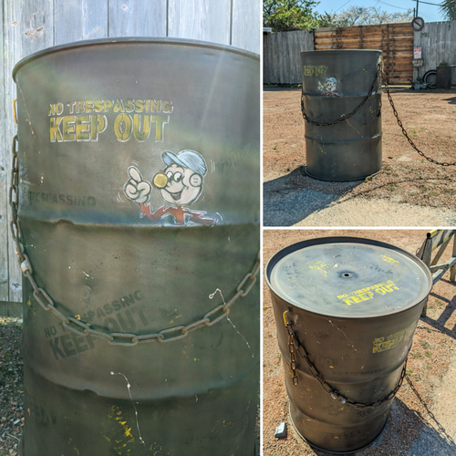アメリカンヴィンテージなドラム缶 キープアウト 立ち入り禁止 バリケード アメリカンヴィンテージなドラム缶 キープアウト 立ち入り禁止