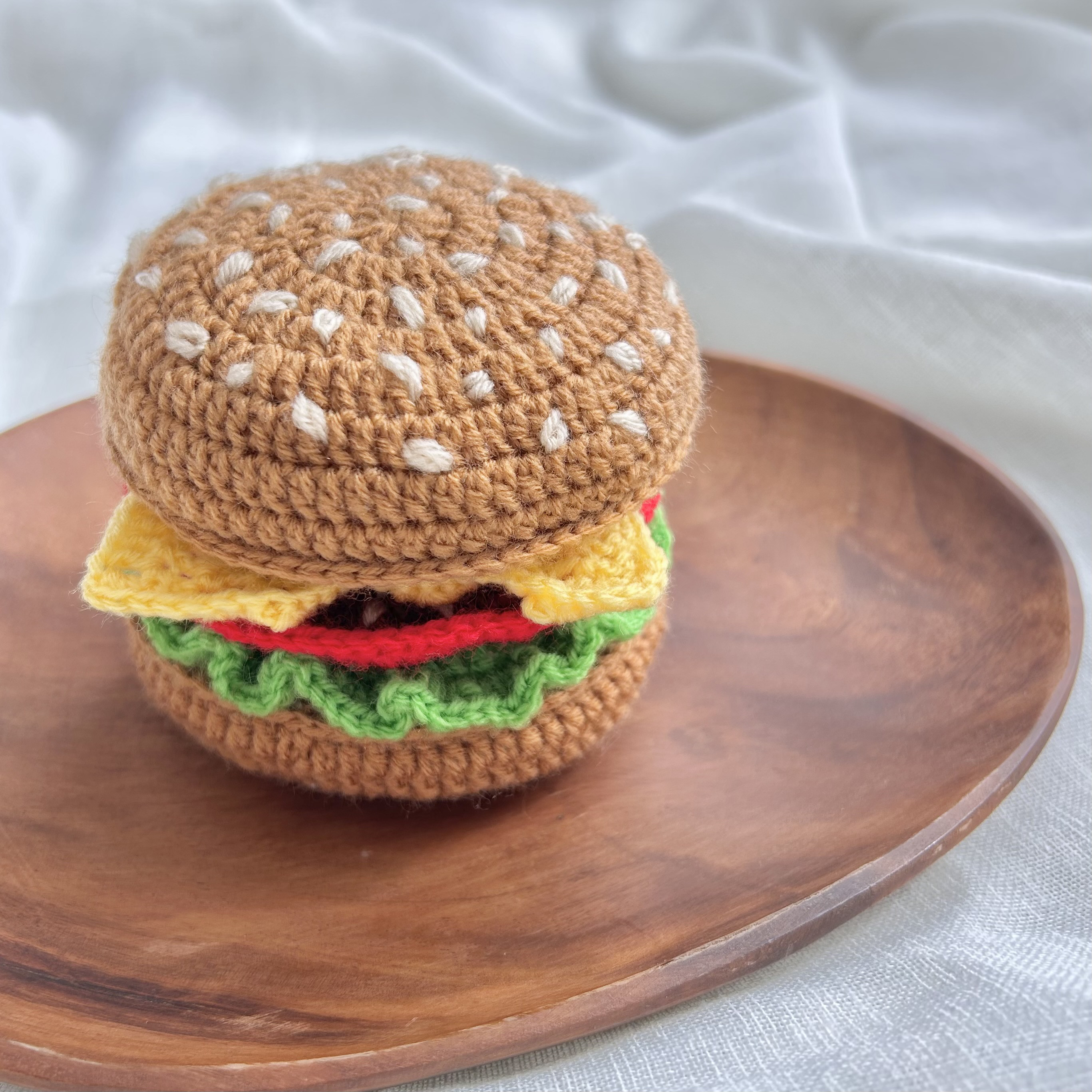 た*や様 ハンバーガーくんの編みぐるみ♡キーホルダー た*や様 ハンバーガーくんの編みぐるみ♡キーホルダー 2点