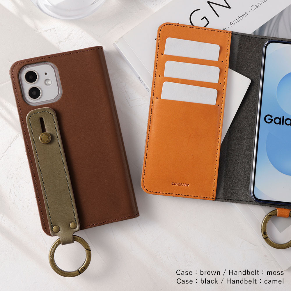 バイカラ　ハンドベルト　栃木レザー　手帳型　スマホケース　iPhone　Android　pixel#mm00001517