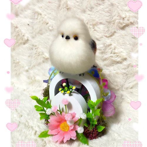 羊毛フェルト。シマエナガ。紫陽花 羊毛フェルト キサラキララ 通販