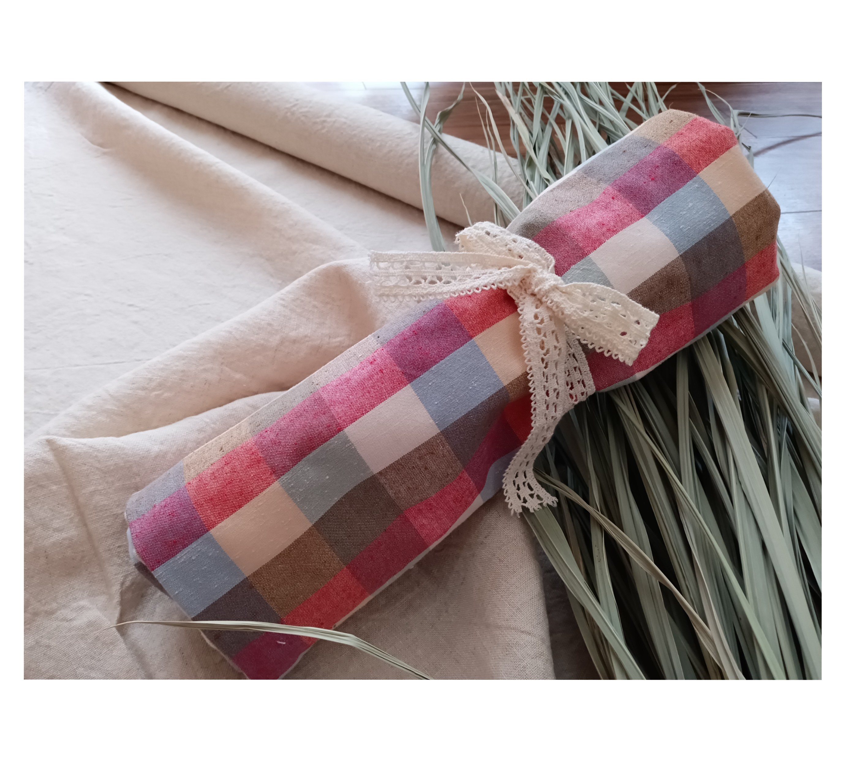 保温サポートにも！真菰と麻のととのえシート（枕用・全身用）『希望』 約30×40センチ