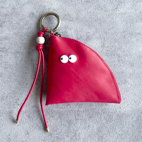 バッグチャームにも！ お財布がわりにも！ 本革2D▽MONSTER△ ポーチ