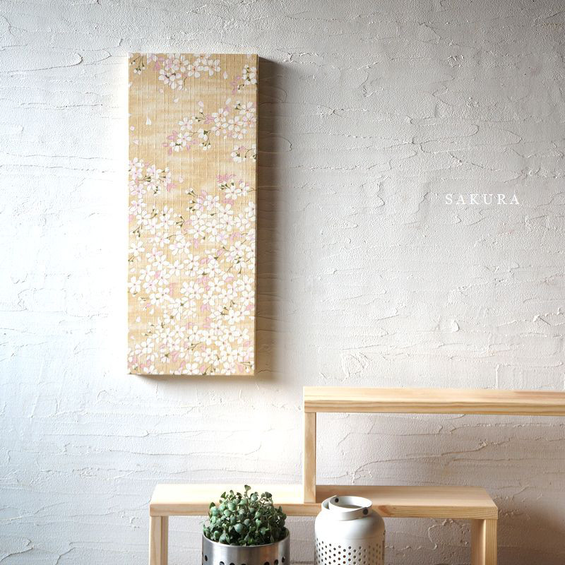 ファブリックパネル 桜 SAKURA ベージュ 寝室 オブジェ 壁掛け アートパネル 日本製