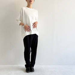 【日本製】ゼログポンチ＿ゴム＆紐テイパードパンツ＿ネイビー 4枚目の画像