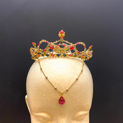 森の女王などに バレエ用ティアラ ヘッドドレス（アクセサリー