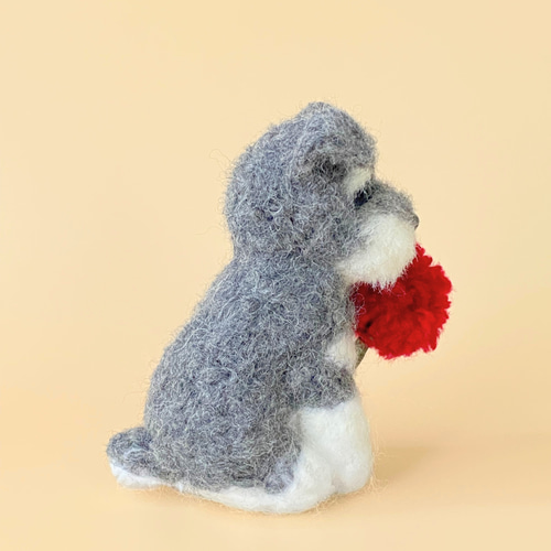 いつでもいっしょ♪ ミニチュアシュナウザーの羊毛フェルトの