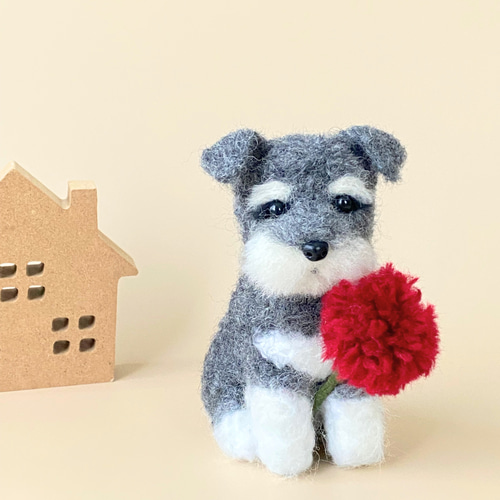 いつでもいっしょ♪ ミニチュアシュナウザーの羊毛フェルトの