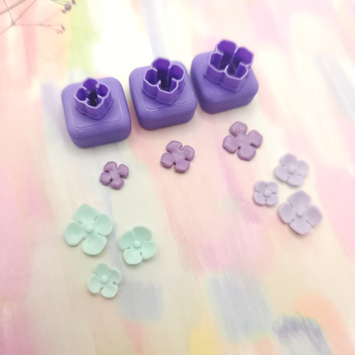 ポリマークレイカッター *紫陽花 3点セット ミニサイズ* 抜き型 クレイ