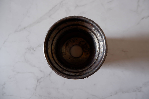 3.5号燻し金彩鉢009　塊根植物　多肉植物　盆栽　植木鉢　作家鉢　鉢皿　沖縄 5枚目の画像