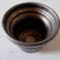 3.5号燻し金彩鉢009　塊根植物　多肉植物　盆栽　植木鉢　作家鉢　鉢皿　沖縄 4枚目の画像
