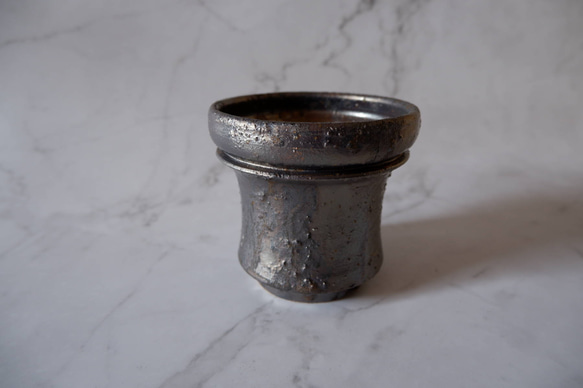 3.5号燻し金彩鉢009　塊根植物　多肉植物　盆栽　植木鉢　作家鉢　鉢皿　沖縄 1枚目の画像