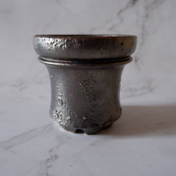 3.5号燻し金彩鉢009　塊根植物　多肉植物　盆栽　植木鉢　作家鉢　鉢皿　沖縄 3枚目の画像