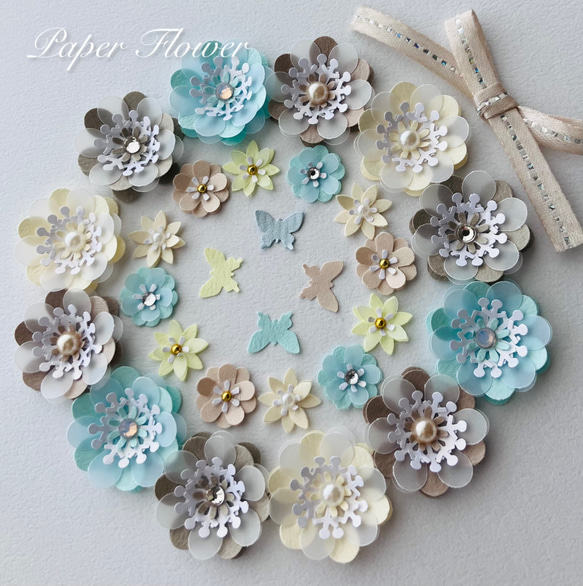 新作✿送料無料✿立体お花シール✿クラフトパンチ ペーパー