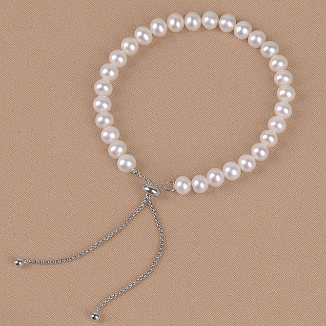 5-6mm淡水パールのブレスレット バングル 真珠　淡水真珠　6月誕生石　夏の誕生石