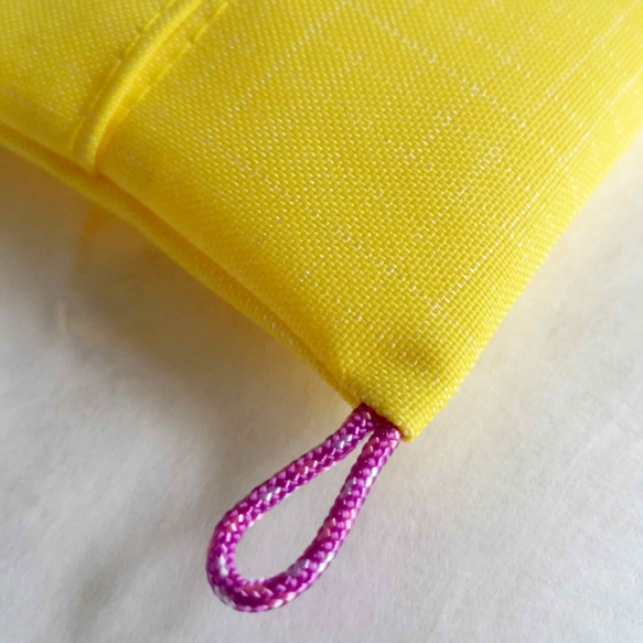 リップストップナイロン ポケットティッシュポーチ・ケース  イエロー アウトドア ナイロン 2枚目の画像