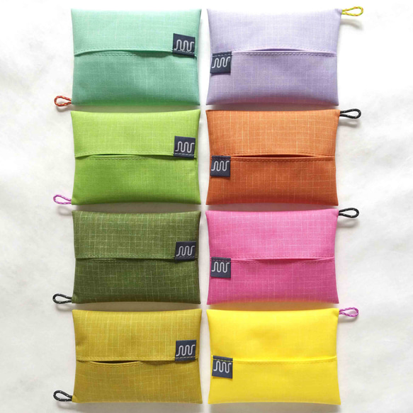 リップストップナイロン ポケットティッシュポーチ・ケース  ラベンダーパープル アウトドア ナイロン 5枚目の画像