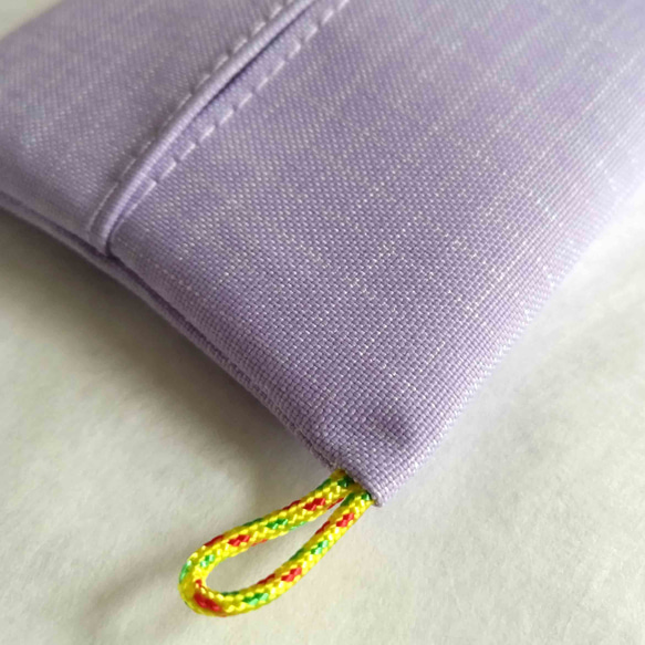 リップストップナイロン ポケットティッシュポーチ・ケース  ラベンダーパープル アウトドア ナイロン 2枚目の画像