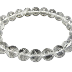 天然石曇り水晶クリスタル約8.5mmブレスレット浄化 ブレスレット 石街