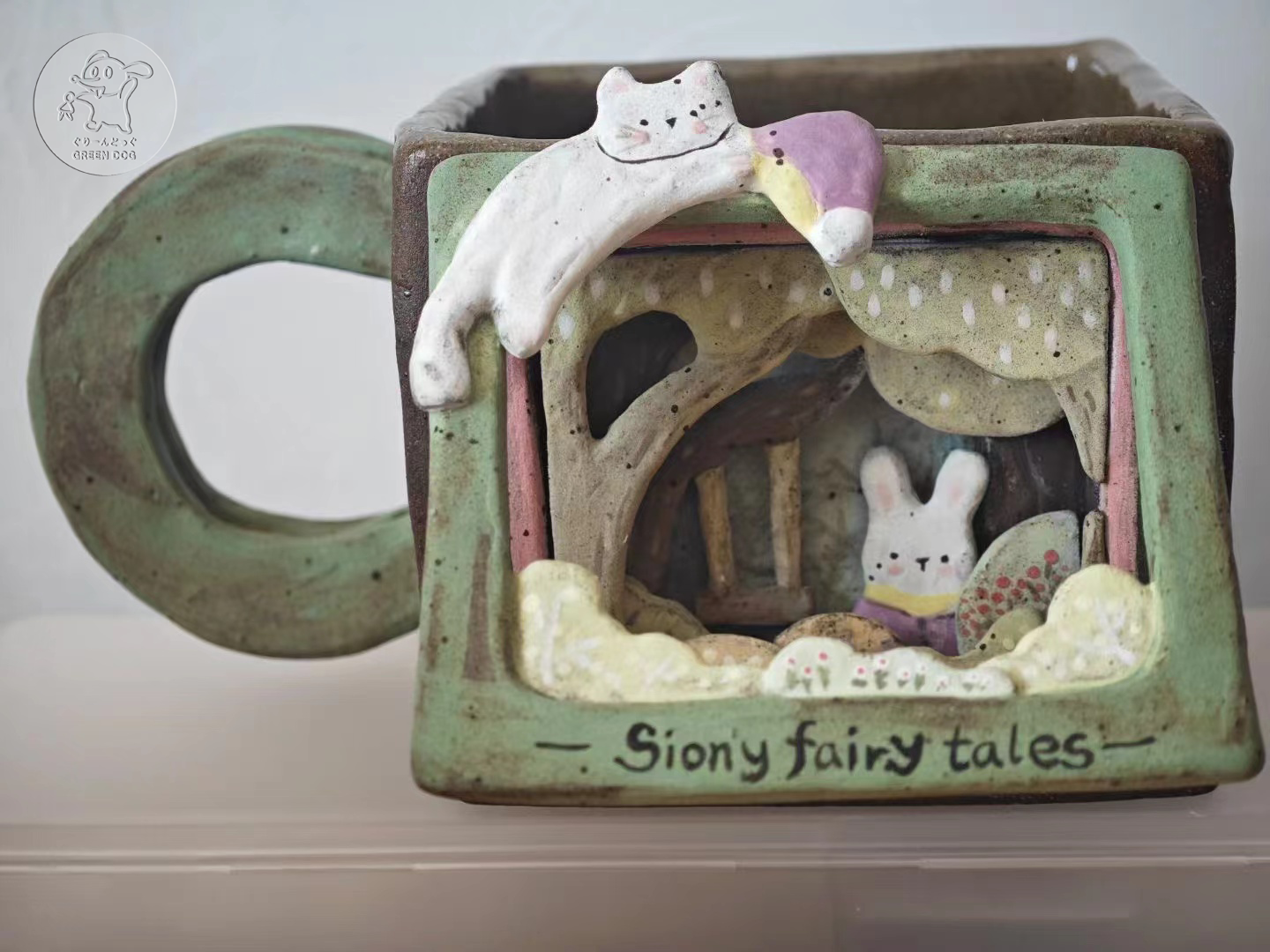 白磁立体コラージュアートカップ《sony童話》[sony]