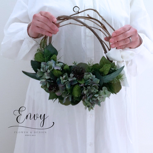 枯れない花のドアリース｜リアルな造花リース｜アーティフィシャル
