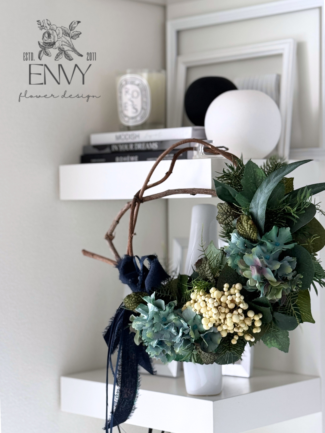 造花のリース｜アートフラワー｜生花風｜アーティフィシャルフラワーリース｜幸運を呼び込むドアリース｜16000円で送料無料