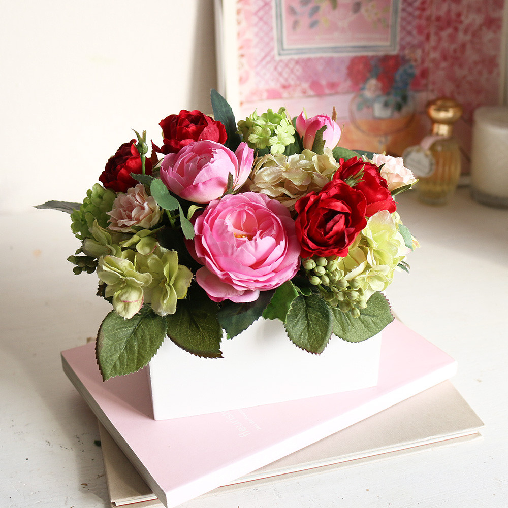 【期間限定セール】ガーデンローズのアレンジメント　アーティフィシャルフラワー