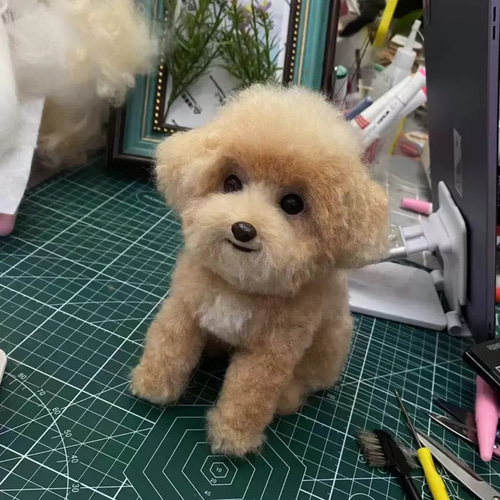 羊毛フェルト 柴犬 トイプードル マルチーズ 手作り羊毛フェルト】トイプードル 柴犬 チワワ ミニチュアダックス