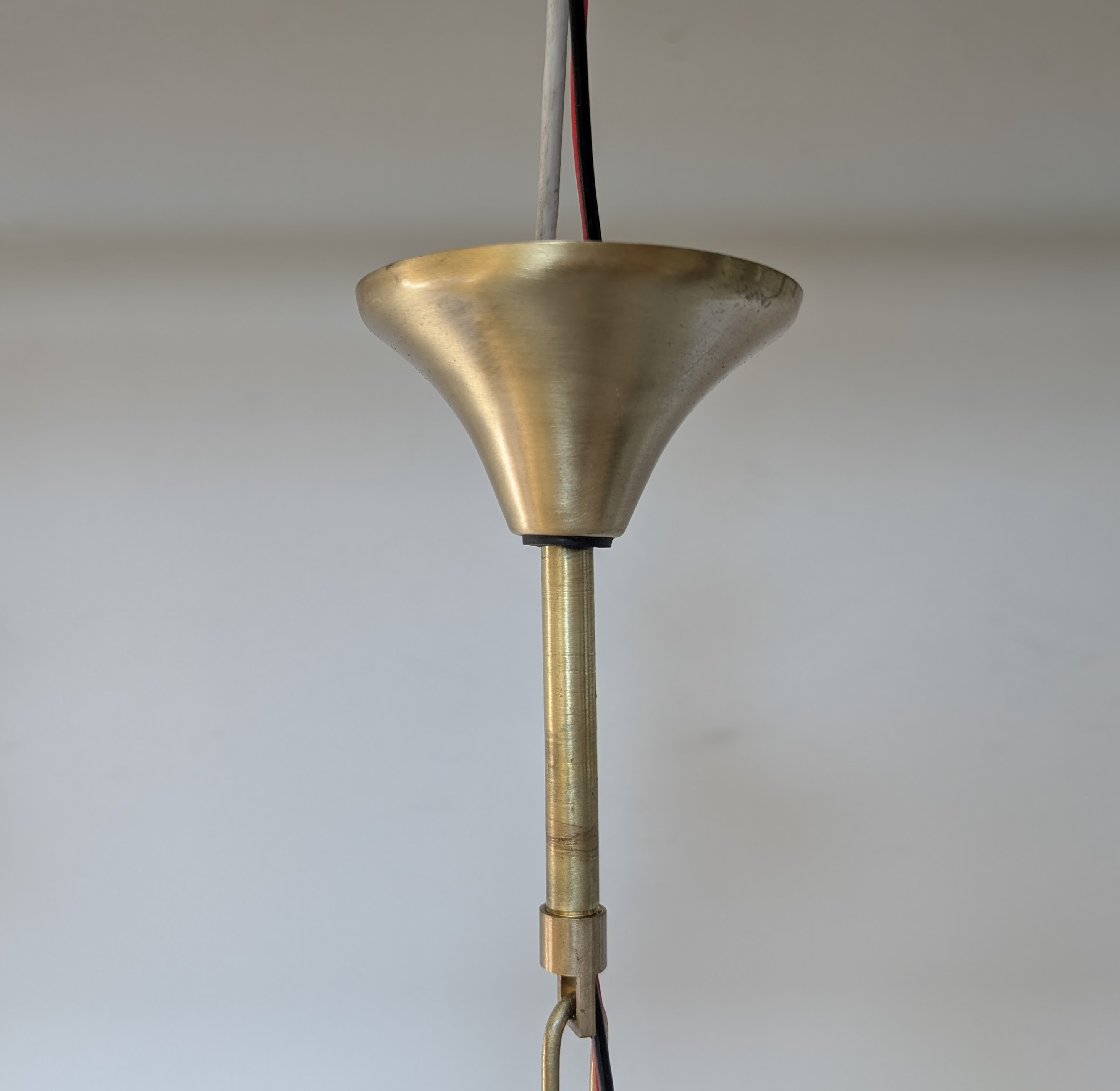 【受注後製作】ヴィンテージ調／ムラーノ・スタイル／ペンダントライト／真鍮製チェーン／ガラス製