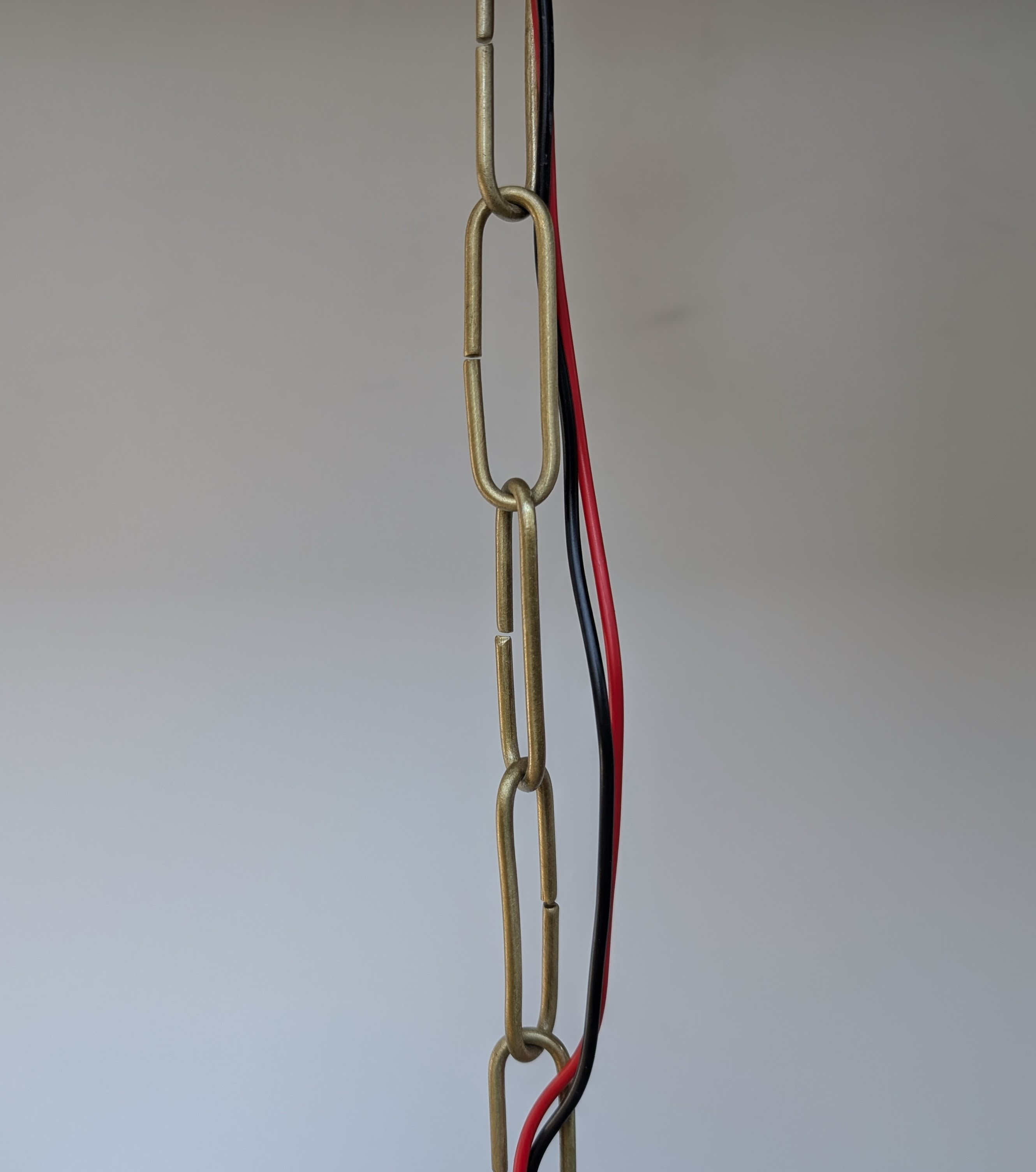 【受注後製作】ヴィンテージ調／ムラーノ・スタイル／ペンダントライト／真鍮製チェーン／ガラス製