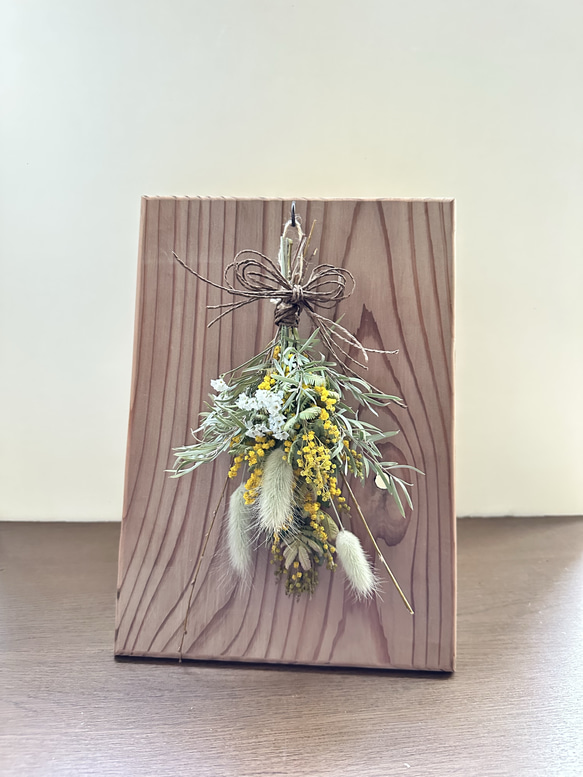 ドライフラワースワッグ 杉板フレームインテリア スワッグ Rest garden