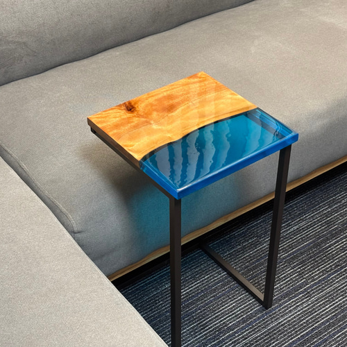 サイドテーブル アイアン 無垢材 木製 一枚板 コの字 北欧風 ベッド モダン サイドテーブル アイアン 無垢 木製 一枚板 コの字 おしゃれ