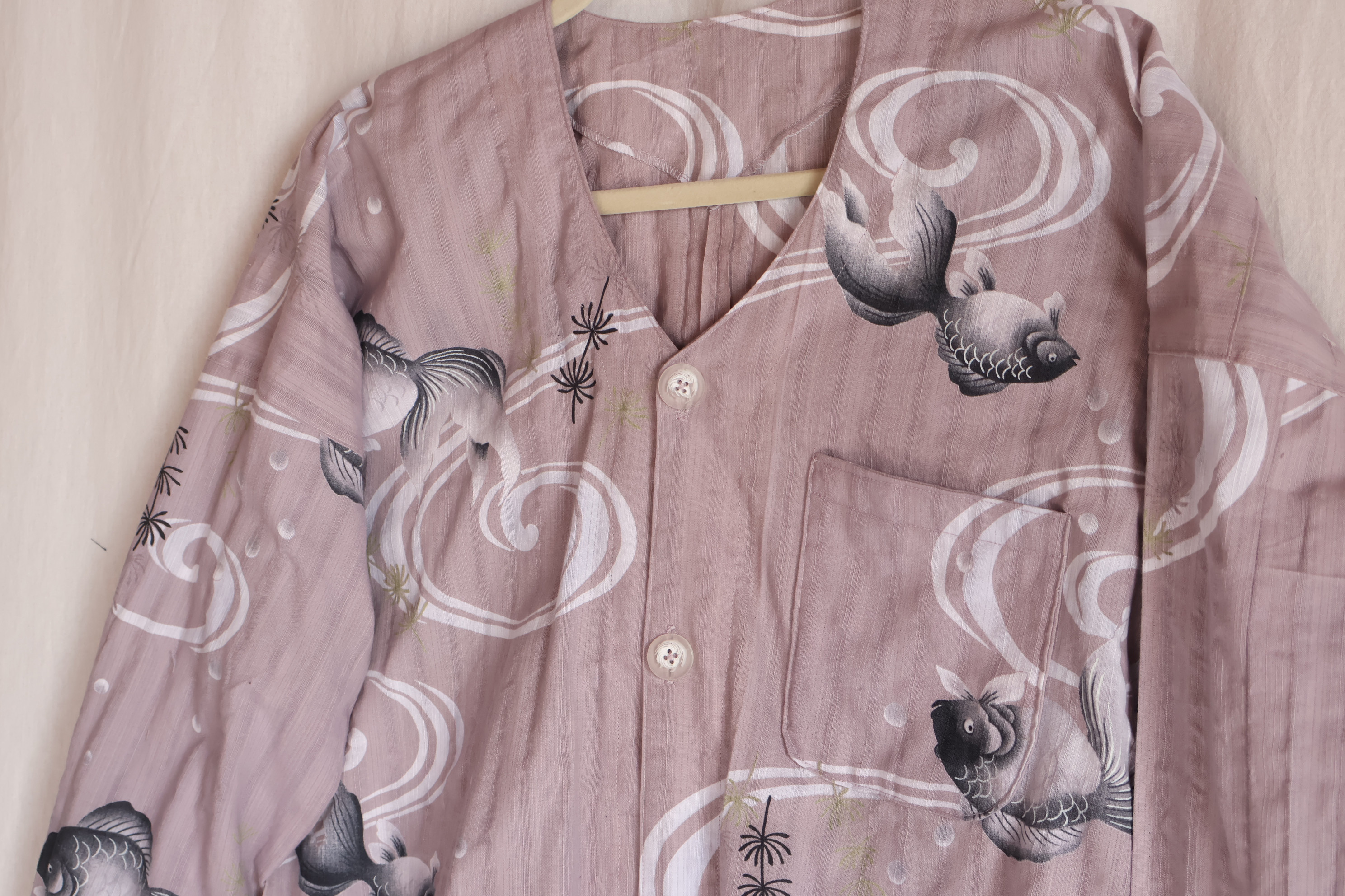 浴衣リメイク　金魚柄　ダボシャツ