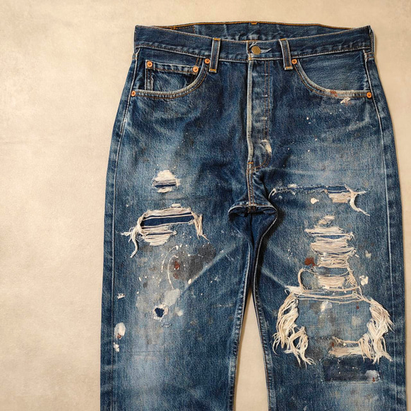 usa製 リーバイス 501 ビンテージ グランジデニム ダメージ w34 90s USA製 Levi's 501 ヴィンテージ デニムパンツ W34 L30 W88cm