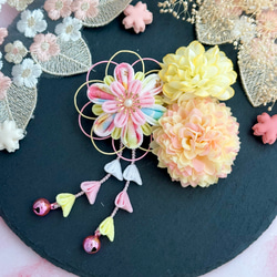 浴衣 髪飾り 子ども つまみ細工 甚平 七五三 ベビー袴 13枚目の画像