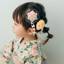 浴衣 髪飾り 子ども つまみ細工 甚平 七五三 ベビー袴 2枚目の画像