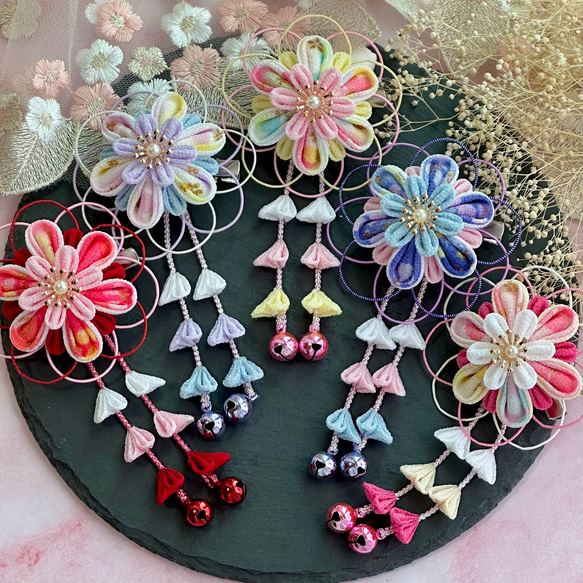 浴衣 髪飾り 子ども つまみ細工 甚平 七五三 ベビー袴 11枚目の画像