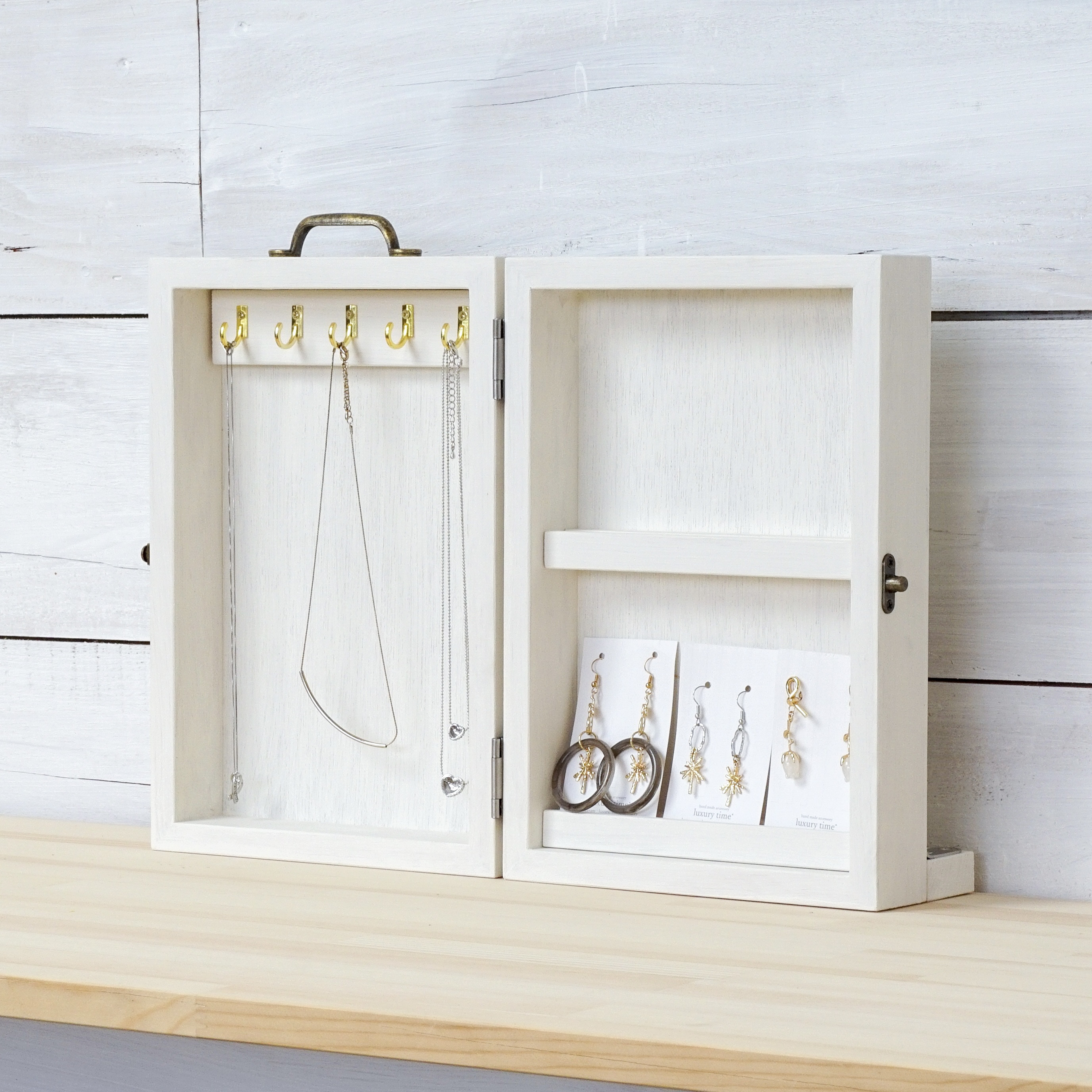 木箱什器 クランプ固定仕様【受注】白 他２０色 アクセサリー ネックレス ピアス